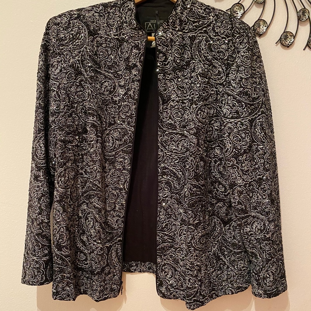 sparkly encrusted blazer.